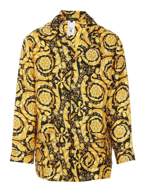 Barocco logo printed silk shirt