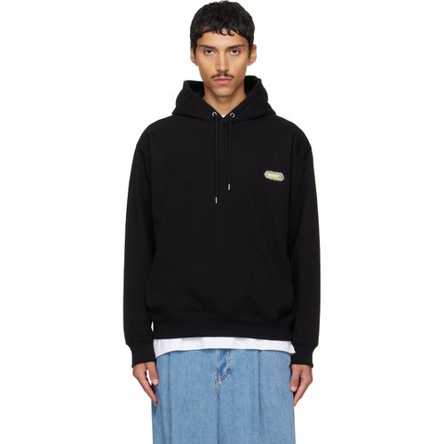 Black Flocked Hoodie