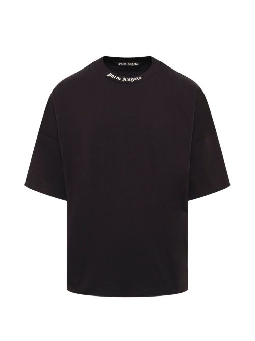 Logo-Embroidered Cotton T-shirt — Black