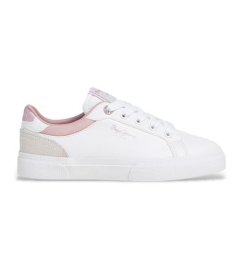 Pepe Jeans for woman/girl. PGS30617 Kenton Court G leather shoes white (38), Flat, Suede, Laces, Casual, children's fashion