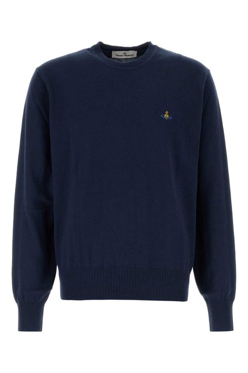 Navy Blue Cotton Blend Alex Sweater
