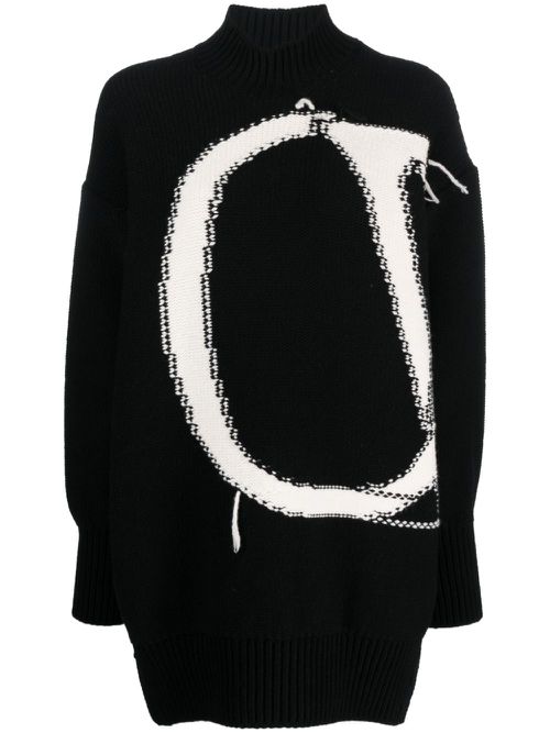 Ow high-neck wool jumper - Black