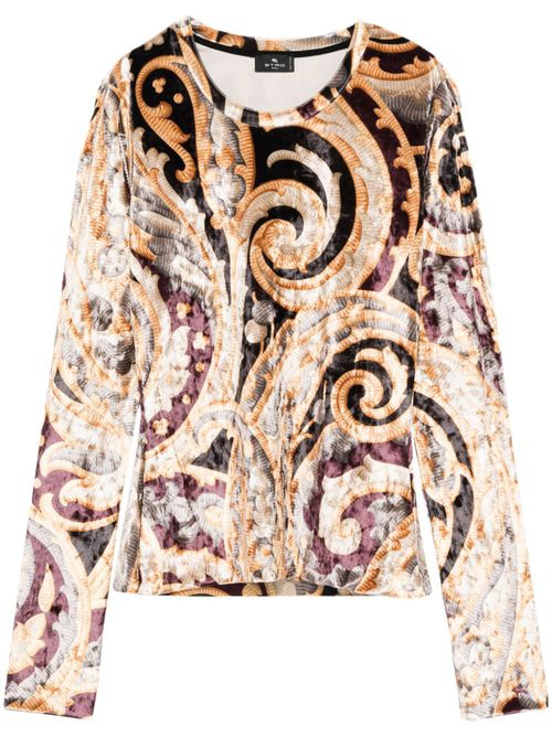 Graphic-print top - Gold