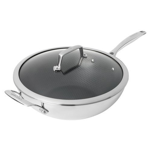 Paradigm Ceramic 12-inch Stainless Steel Dual Performance Wok with Lid