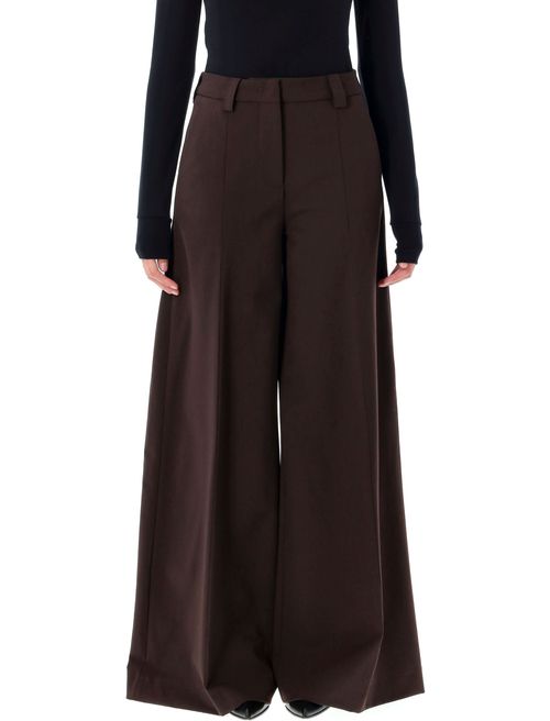 Wide Leg Wool Blend Trousers in Size 40