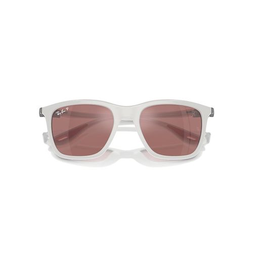 Ray-Ban Scuderia Ferrari Leclerc Special Edition 2024 Sunglasses White Frame Silver Lenses Polarized 54-20