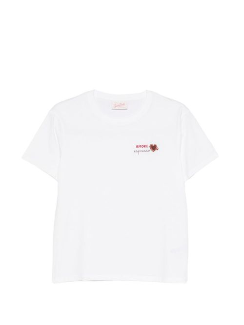 White Crew Neck Logo Print T-Shirt