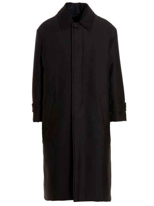 -Valentino Pink Pp Collection Reversible Long Coat Trench E Impermeabili Nero-Uomo