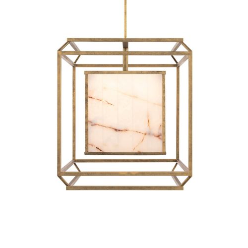 Burnished Brass LED Pendant from the Sylvester Collection