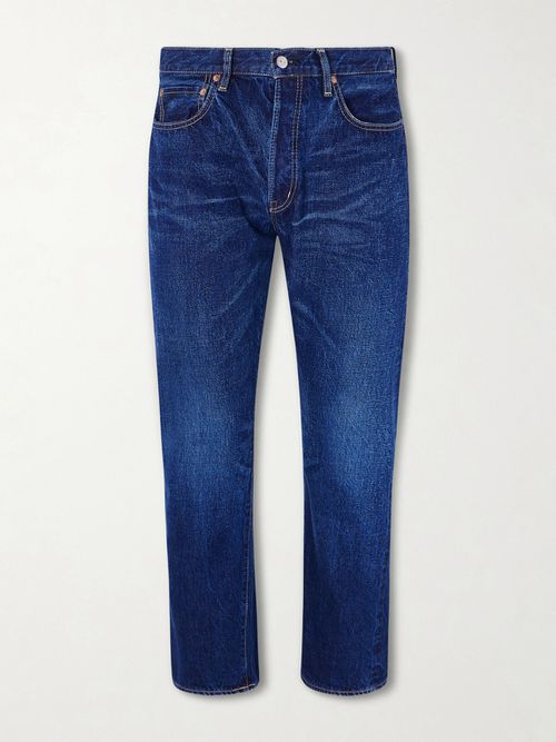 1954 Straight-Leg Cropped Distressed Jeans