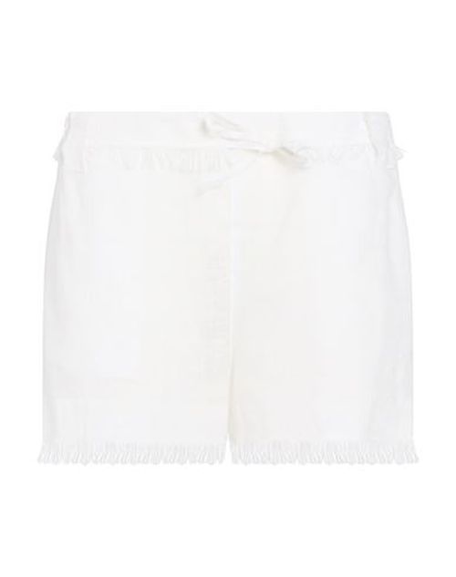 Woman Shorts & Bermuda Shorts White Size M Linen