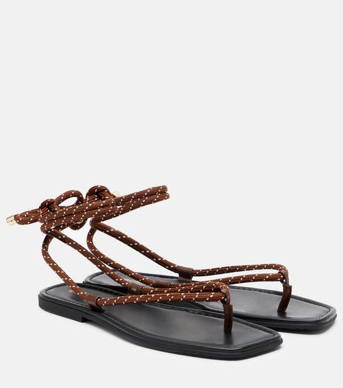 Carmina leather-trimmed thong sandals