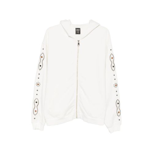 Stud-embellished Zip-up Hoodie