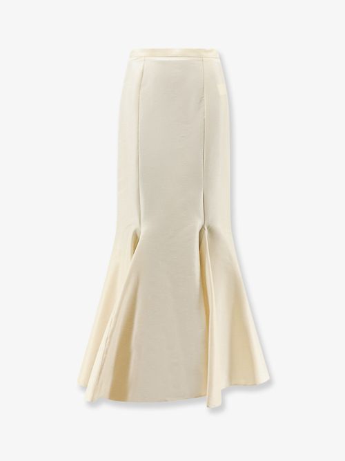 Shantung Crepe Skirt — Beige