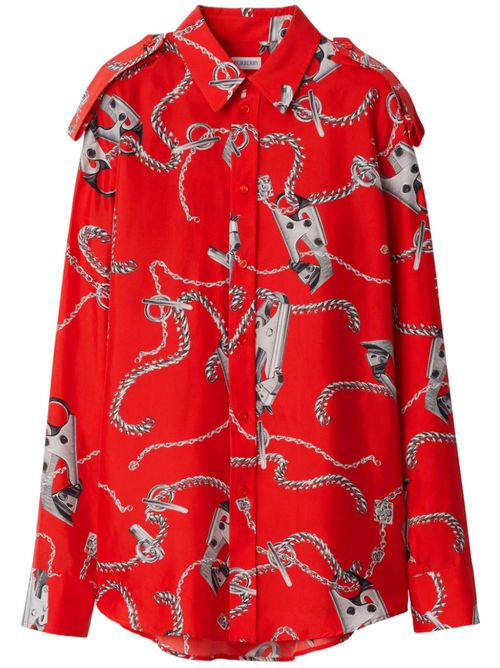 Knight Hardware silk shirt - Red