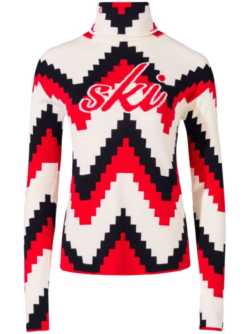 Chevron roll-neck jumper - Neutrals