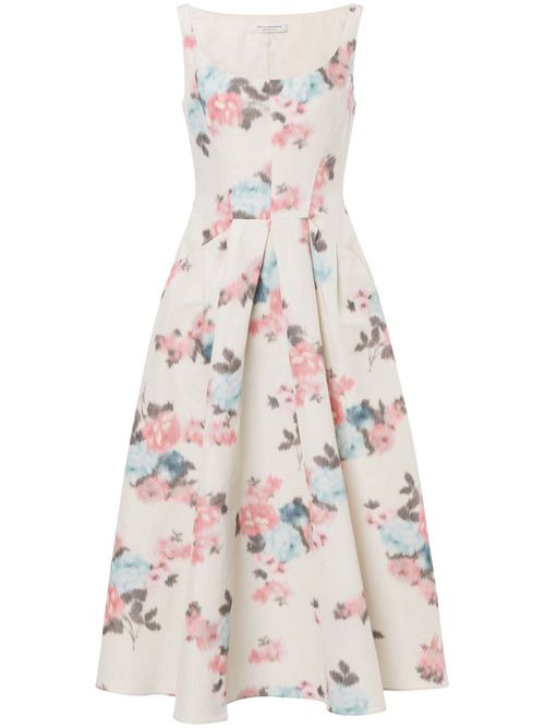 Floral midi dress - Neutrals