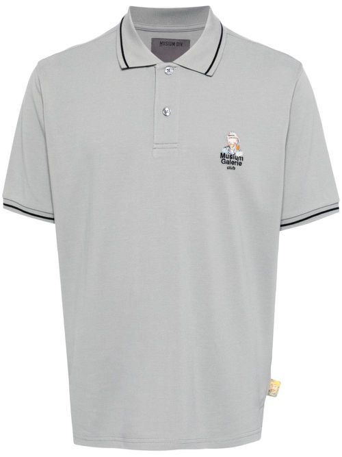 Logo-appliqué cotton polo shirt - Grey