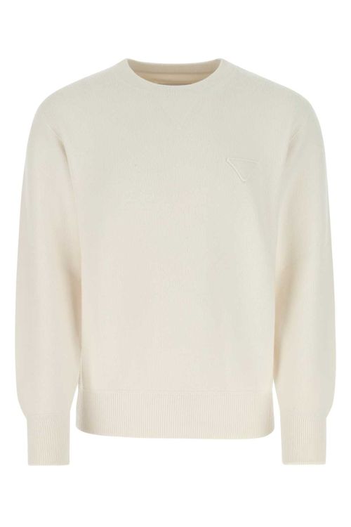 Stretch Cashmere Blend Sweater — White