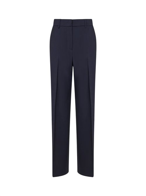 Virgin Wool Canvas Trousers — Blue
