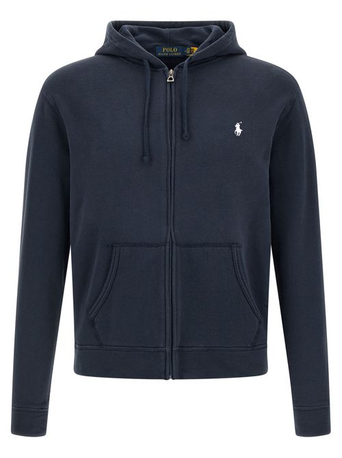 Blue Loopback Cotton Hoodie