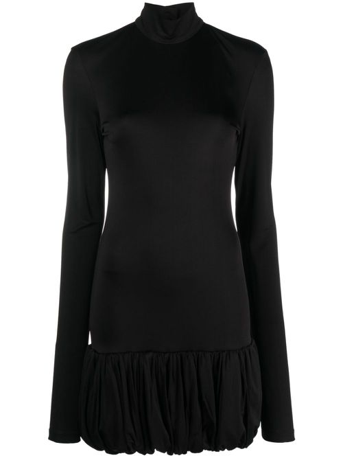 Open-back high-neck minidress - Black