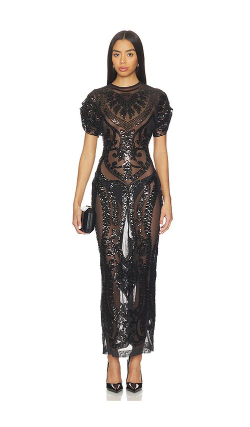 Norma Kamali Cap Sleeve Long Dress in Black. - XXS also in L, M