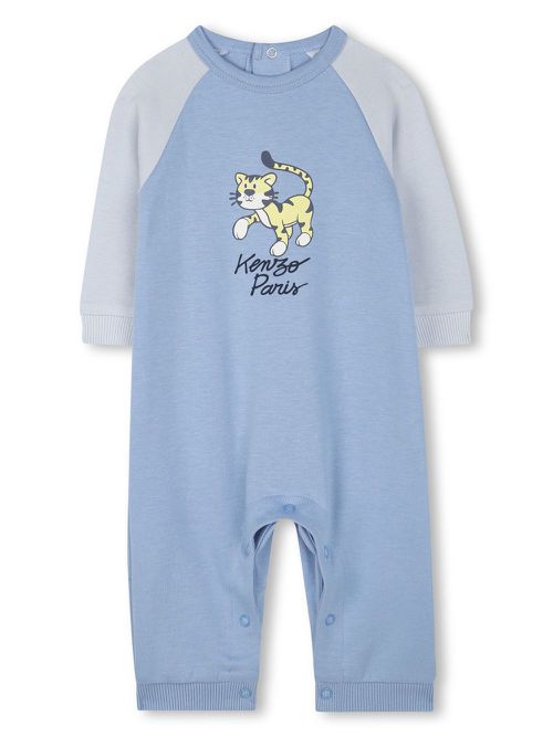 Tiger-print romper - Blue