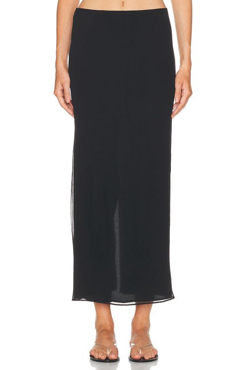 WARDROBE.NYC Layered Column Skirt in Black - Black. XL also in