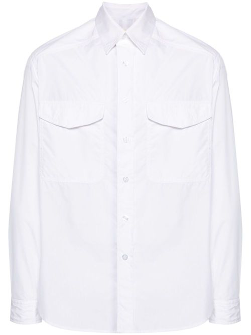 Striped-print poplin shirt - White
