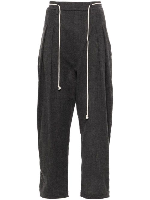 Virgin-wool tapered trousers - Grey