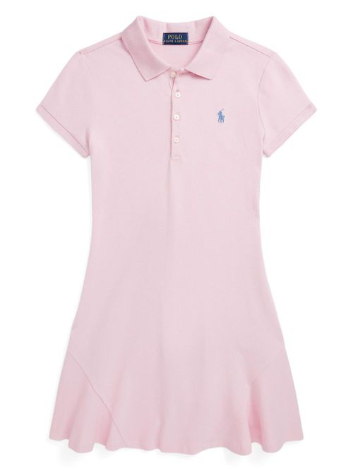 Stretch-cotton polo dress - Pink