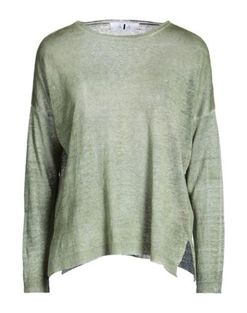 Woman Sweater Sage green Size XL Linen