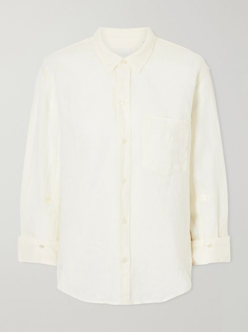 Kayla Shrunken Linen Shirt - Cream