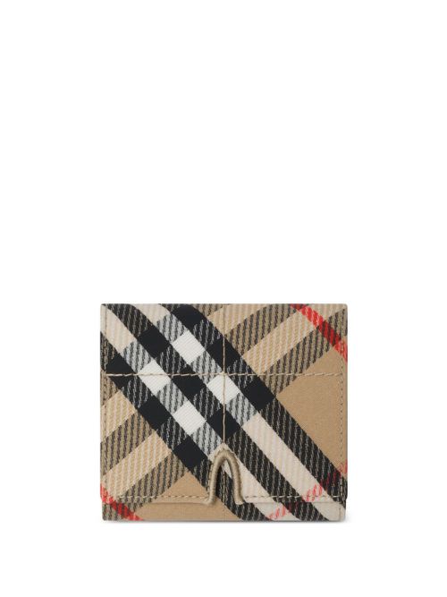 Vintage Check-print Snip wallet - Neutrals