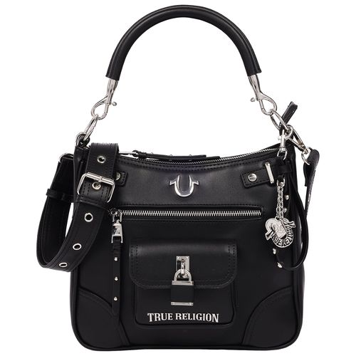 Moto Zip Top Hobo Bag with Lock Pocket Charm - Convertible Shoulder & Crossbody Purse