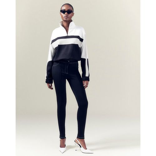 River Island Womens Skinny Trousers Black Top Stitch