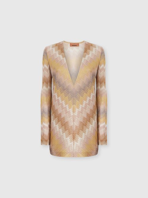 Missoni - Long-sleeved mini dress in ombre lurex, Women, Multicoloured