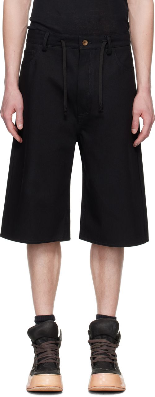A Diciannoveventitre Black Mark Denim Shorts