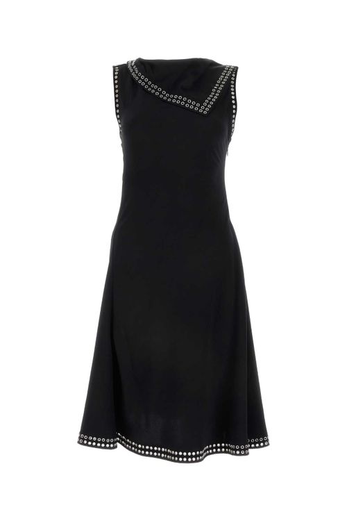 Studded Satin Dress — Black