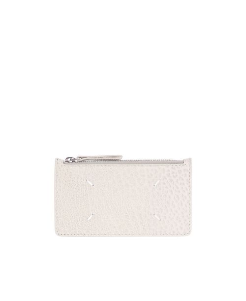 Four-stitch leather cardholder