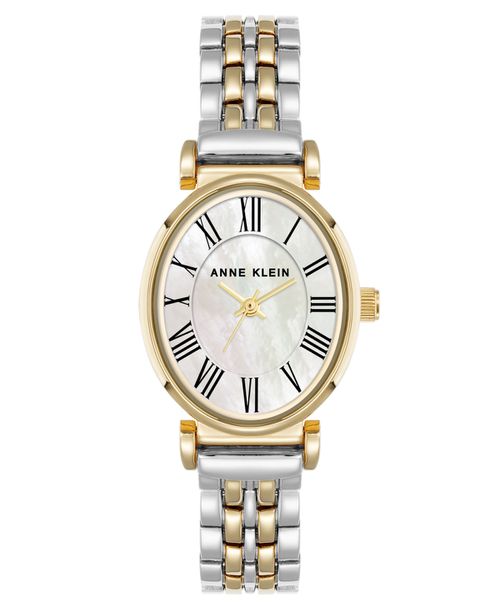 Women's Quartz Contemporary Oval Two-Tone Metal Alloy Bracelet Watch, 25mm - Two tone