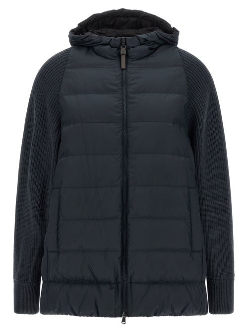 Quilted Wool-Blend Down Jacket — Blue