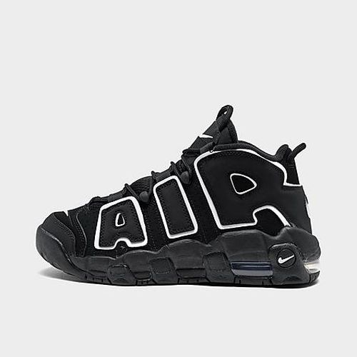 Big Kids Air More Uptempo Basketball Shoes in Black/White