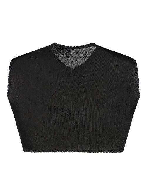 Twisted-front crop top - Black