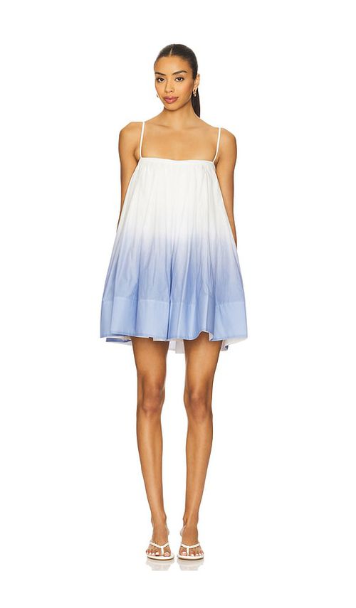 SAU LEE Havana Dress in White,Blue. 10. Also