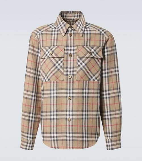 Check cotton and linen shirt