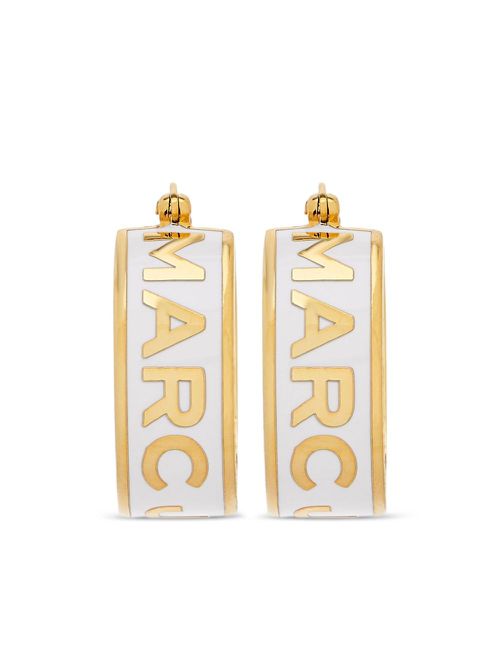 Marc Jacobs The Button Enamel Logo Hoop earrings - Gold