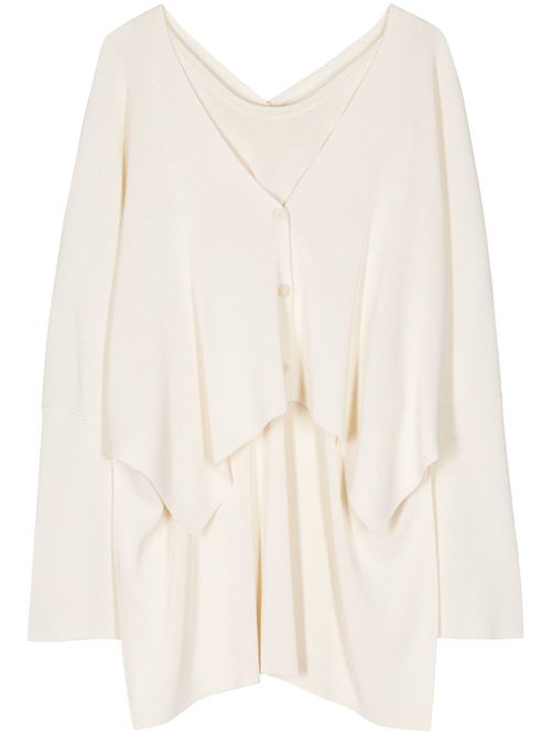 Layered V-neck cardigan - Neutrals