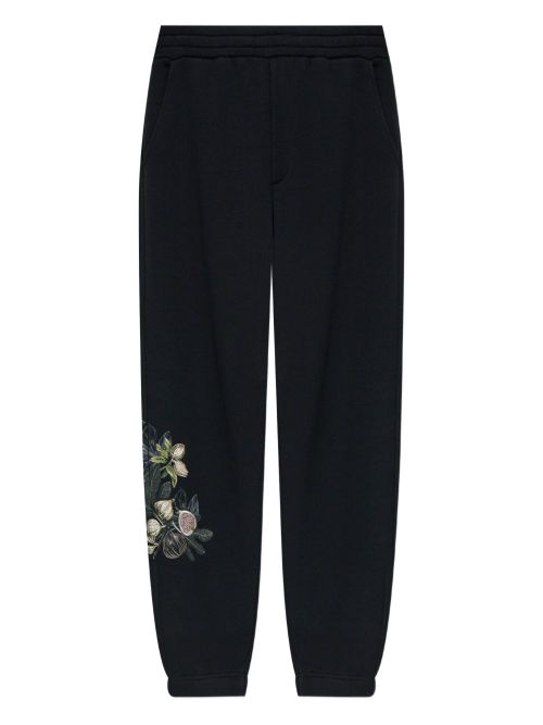 Floral-print track pants - Black